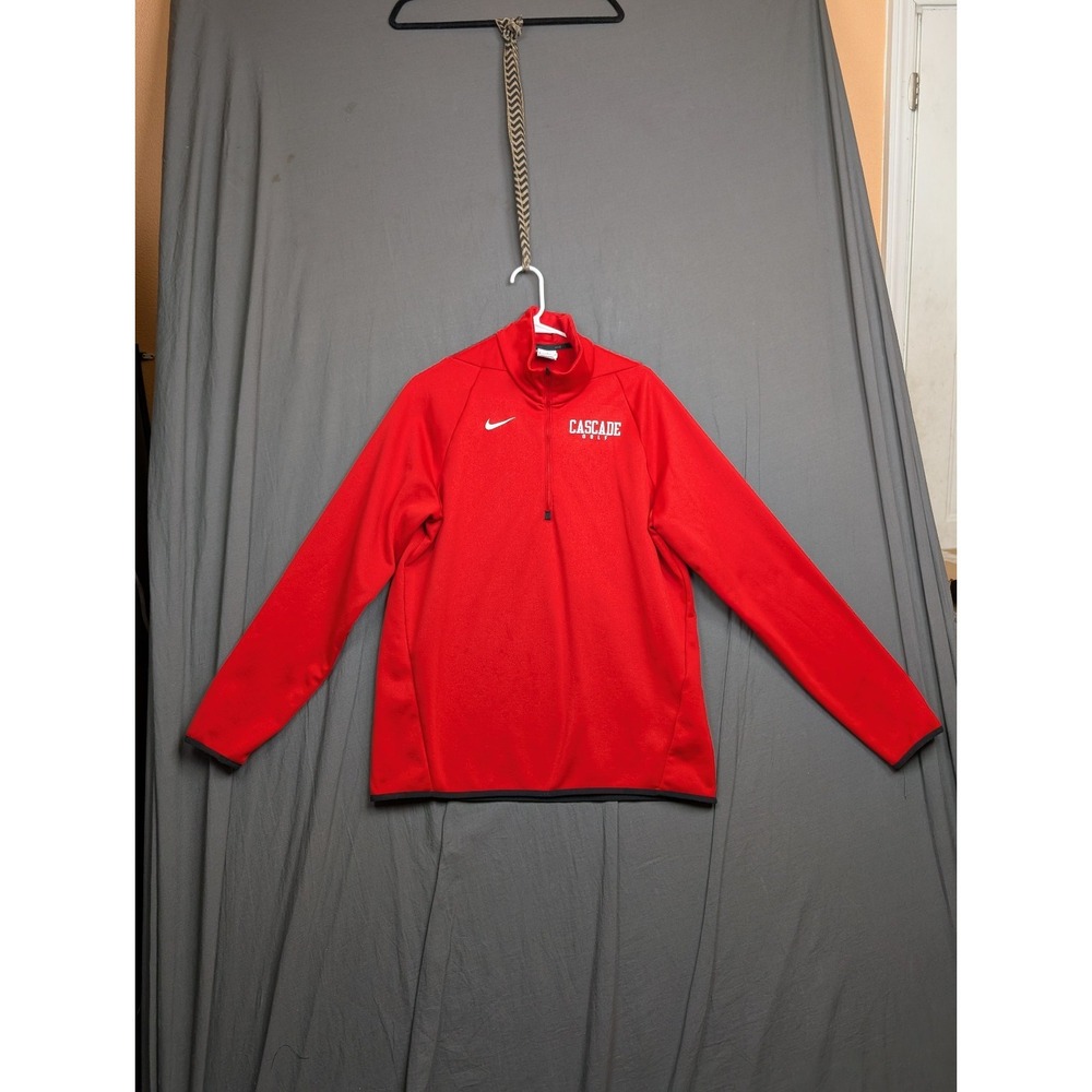 Nike Women's Red Cascade Quarter-Zip Pullover Sweater - Size Medium